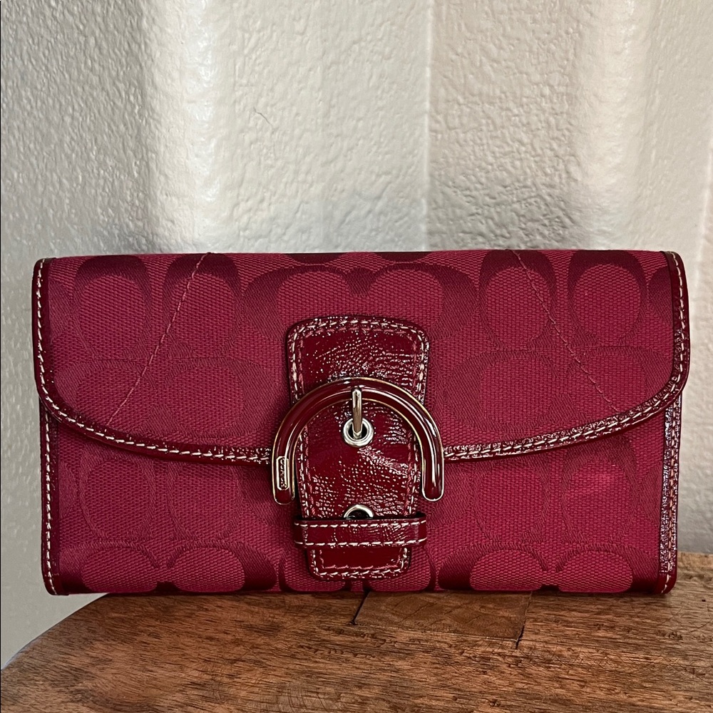 Coach Burgundy Signature Wallet